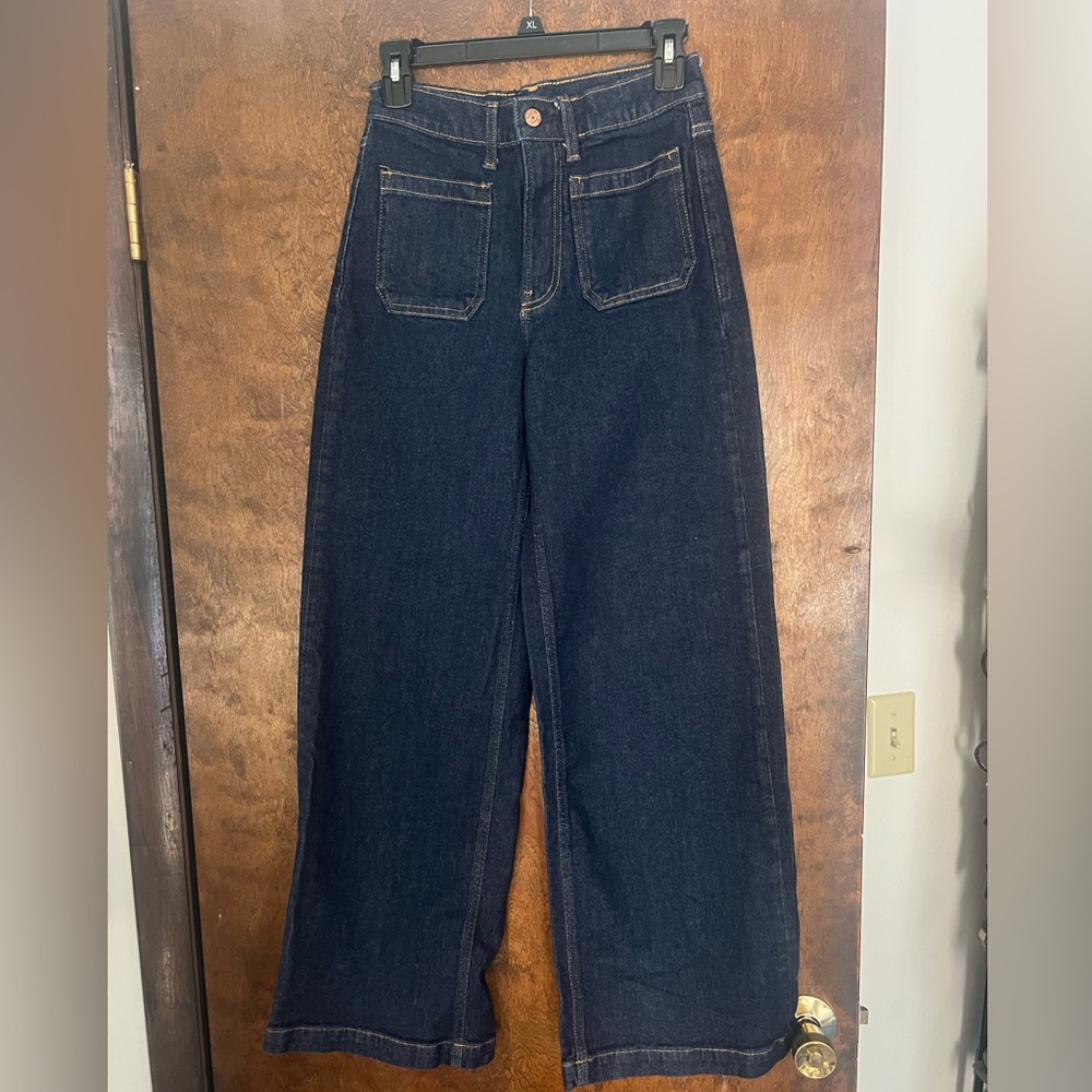 Gap high rise dark denim trouser jeans